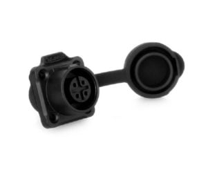 LP-12 Female 4 Pin Soldering Type Floating Power Socket with Plastic Shell IP67 125V 5A