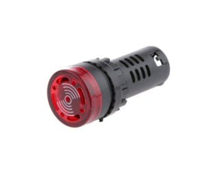 Red AC/DC24V 22mm AD16-22SM LED Signal Indicator Built-in Buzzer