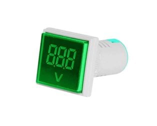Green AC60-500V 22mm AD16-22FSV Square Cover LED Voltmeter Indicator Light