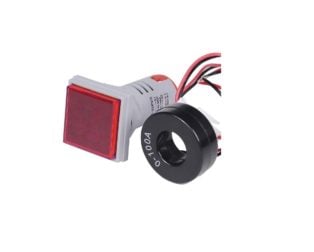 Red 0-100A 22mm AD16- 22FSA Square Cover LED Ammeter Indicator Light with Transformer