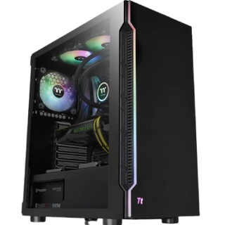 Thermaltake H200 Tempered Glass Snow Edition RGB Light Strip ATX Mid Tower Case with One 120mm Rear Fan Pre-Installed