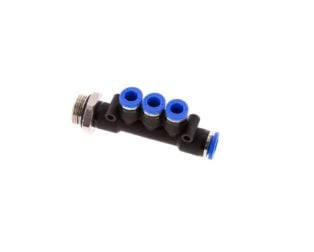 PU CONNECTOR PKM 08-01 (8mm OD X 1/8″ BSPT Male Triple Union Manifold)